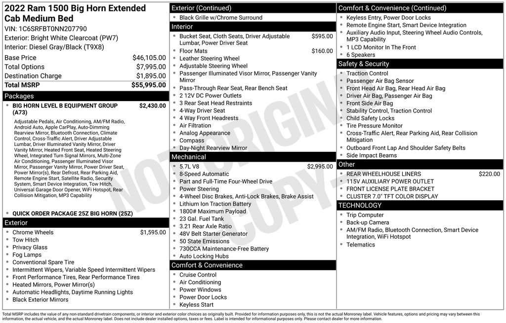 ram ram 1500 pickup 2022 1C6SRFBT0NN207790 image ram ram 1500 pickup 2022 1C6SRFBT0NN207790 image